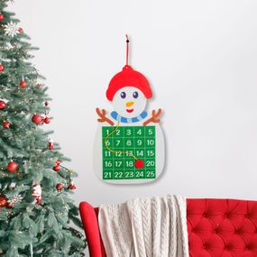 Vianočný adventý kalendár - Snehuliak - značenie na suchý zips
