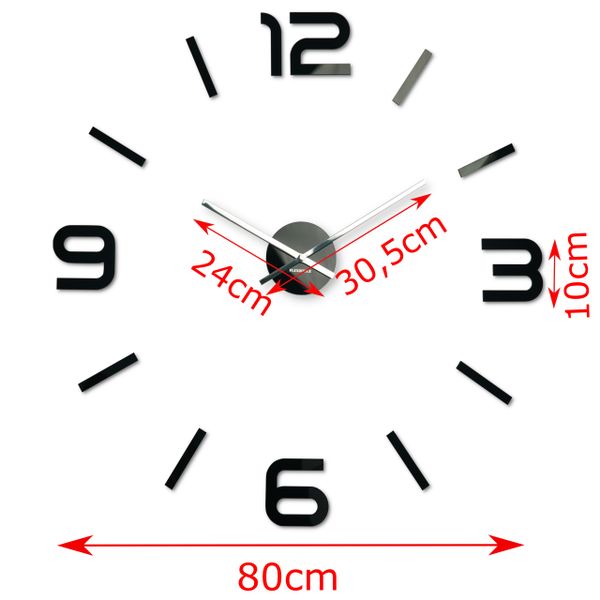 DomTextilu Dizajnové nalepovacie hodiny 80 cm 57257-242505