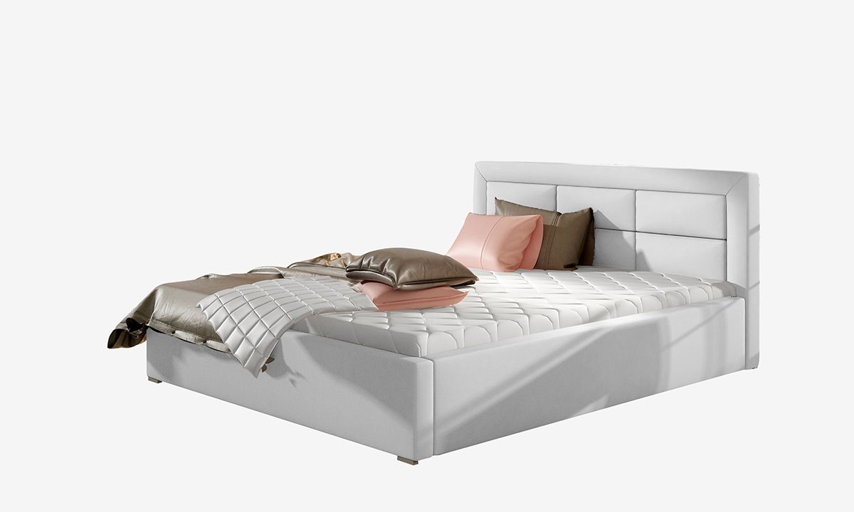 Čalúnená manželská posteľ s roštom Rovigo 180 - biela