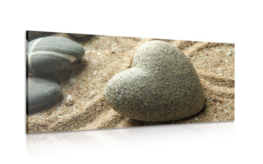 Obraz Zen kameň v tvare srdca - 120x60