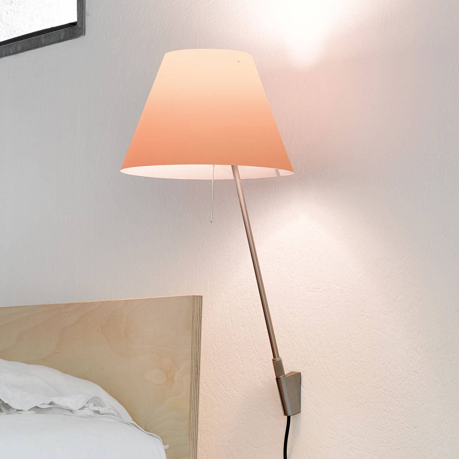 Luceplan Costanzina nástenné svetlo hliník púdrové, Obývacia izba / jedáleň, hliník, polykarbonát, E14, 42W, K: 54cm