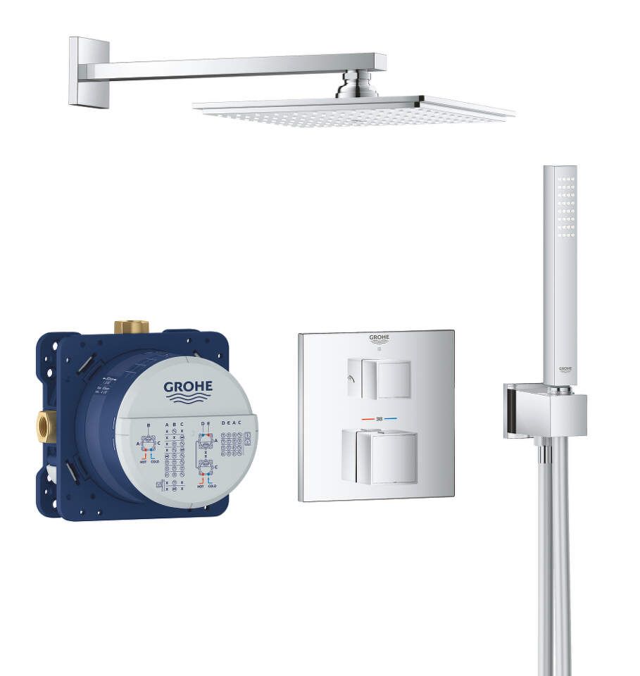 Grohe Grohtherm Cube - Sprchový set Rainshower Allure 230 s termostatom pod omietku, chróm 34741000