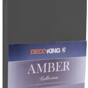 Bavlnené jersey prestieradlo s gumou DecoKing Amber sivé