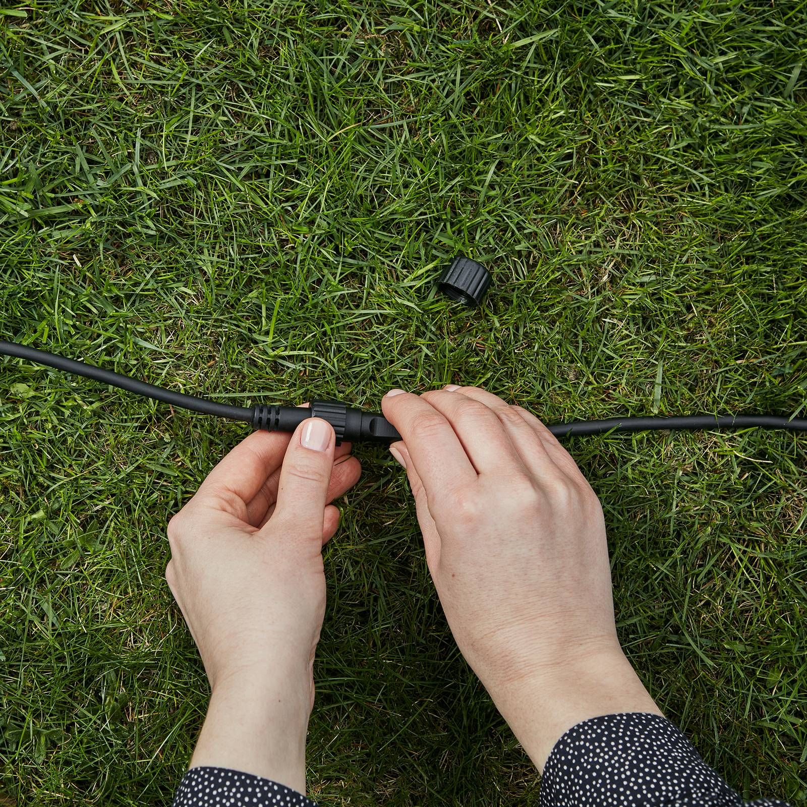 Markslöjd Garden 24 predlžovací kábel, čierna, 2 m, guma, P: 200 cm