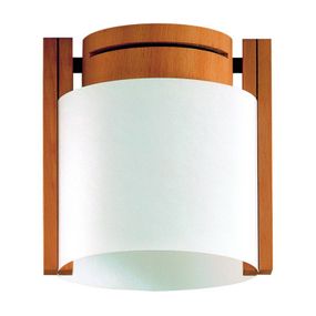 Domus Nadčasové stropné svietidlo DRUM, Obývacia izba / jedáleň, drevo, tienidlo na lampu z lunopalu, E27, 75W, K: 15cm