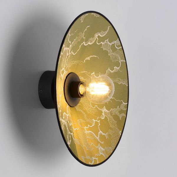 MARKET SET Gatsby nástenné svetlo kumo kaki Ø 40cm, Obývacia izba / jedáleň, kov, textil, E27, 60W