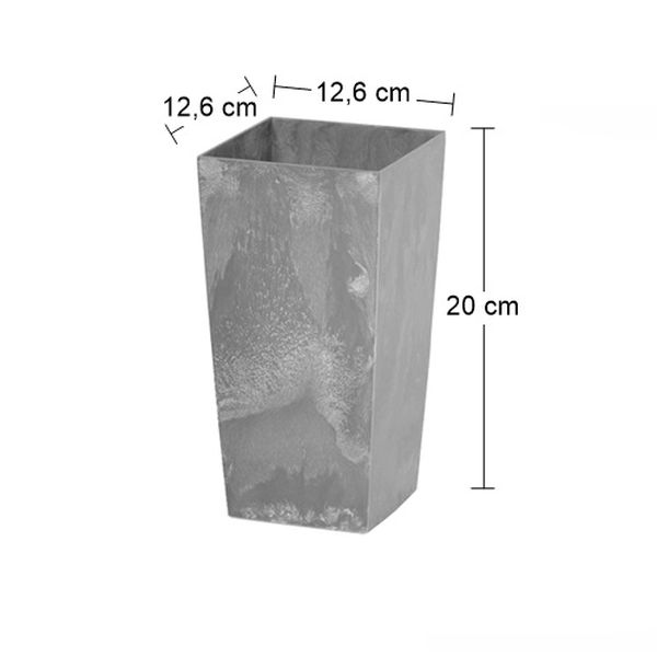 Plastový kvetináč DURS125E 12,5 cm - tmavosivá