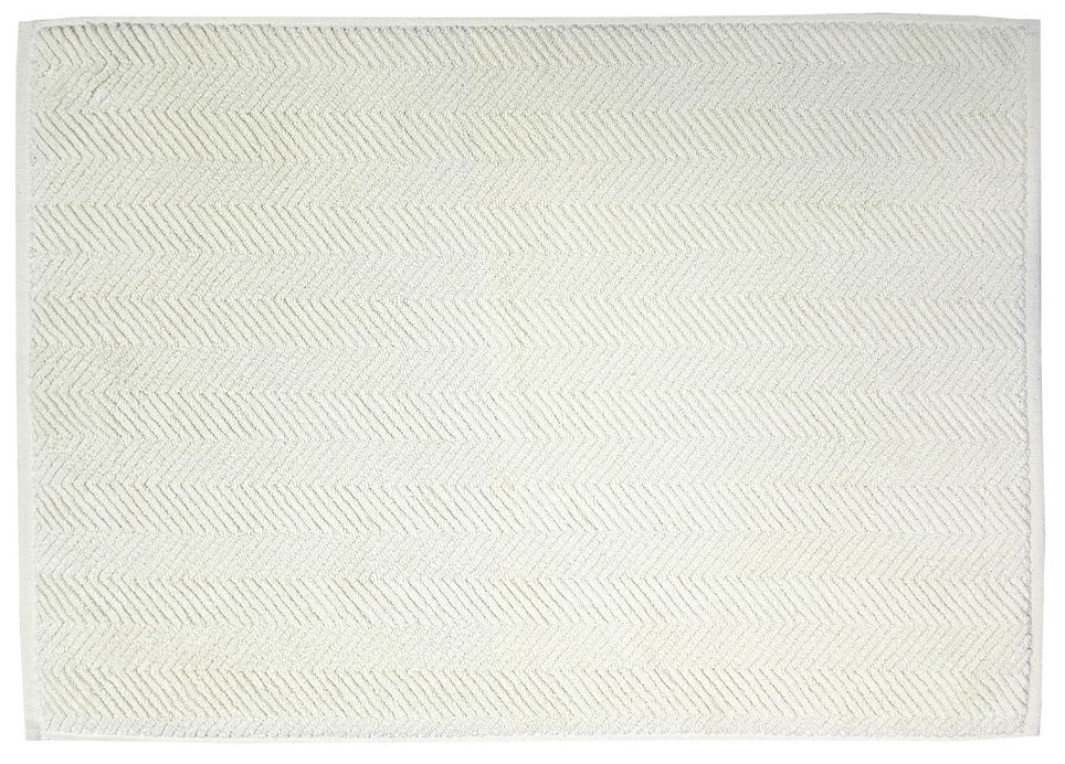 Kúpeľňová predložka Ocean, BIO bavlna, krémová, vlnkovaný vzor, 50x70 cm
