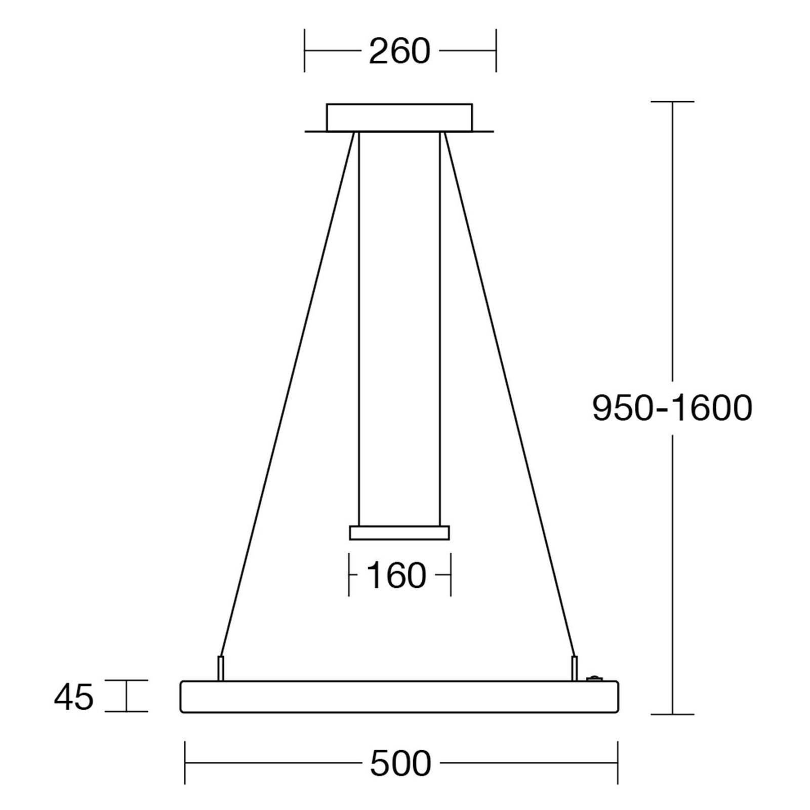 HerzBlut Leonora závesné LED KlickDim orech, Obývacia izba / jedáleň, masívne drevo, kov, plast, 37.6W, P: 50 cm, L: 50 cm