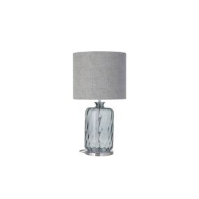 EBB & FLOW Pillar stolná lampa Marl sivá/dymová, Obývacia izba / jedáleň, sklo, kov, polyester, bavlna, E27, 25W, K: 64cm
