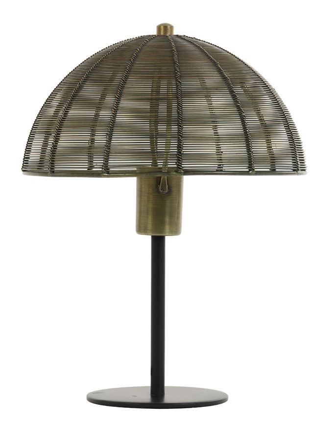 Bronzová antik kovová lampa Klobu -  Ø25*33cm / E27