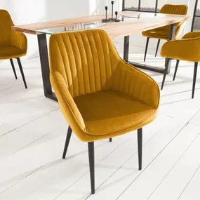 Dizajnová stolička Esmeralda, horčicová žltá
