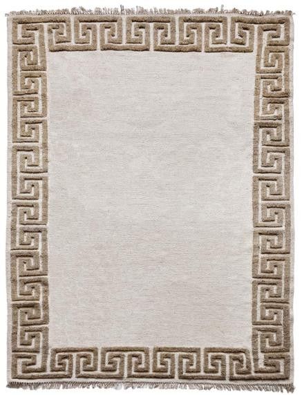 Diamond Carpets koberce Ručne viazaný kusový koberec Greek DESP P86 Ivory White Antique Mud - 160x230 cm