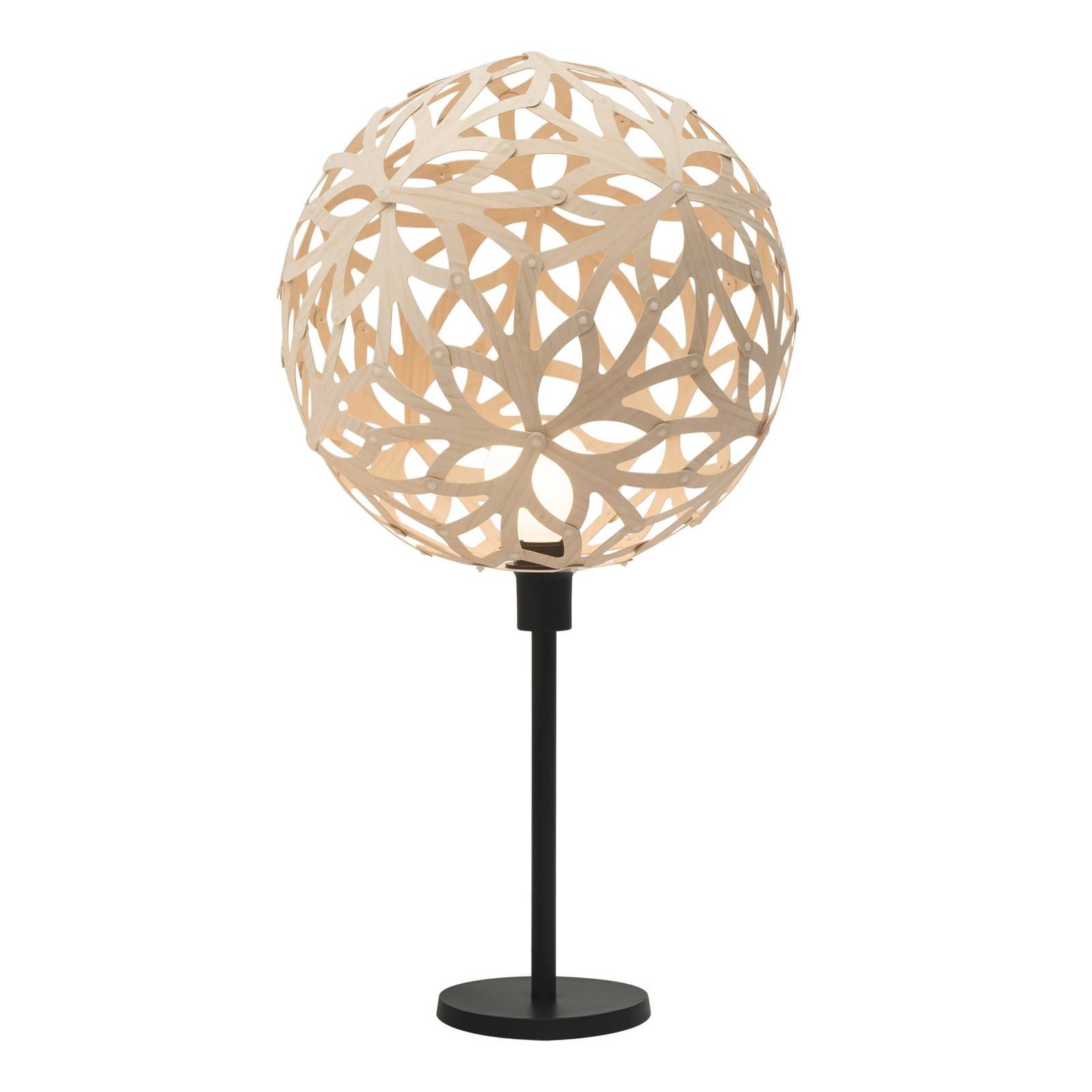 david trubridge Floral stolná lampa prírodná, Obývacia izba / jedáleň, bambus, hliník, E27, 60W, K: 75cm