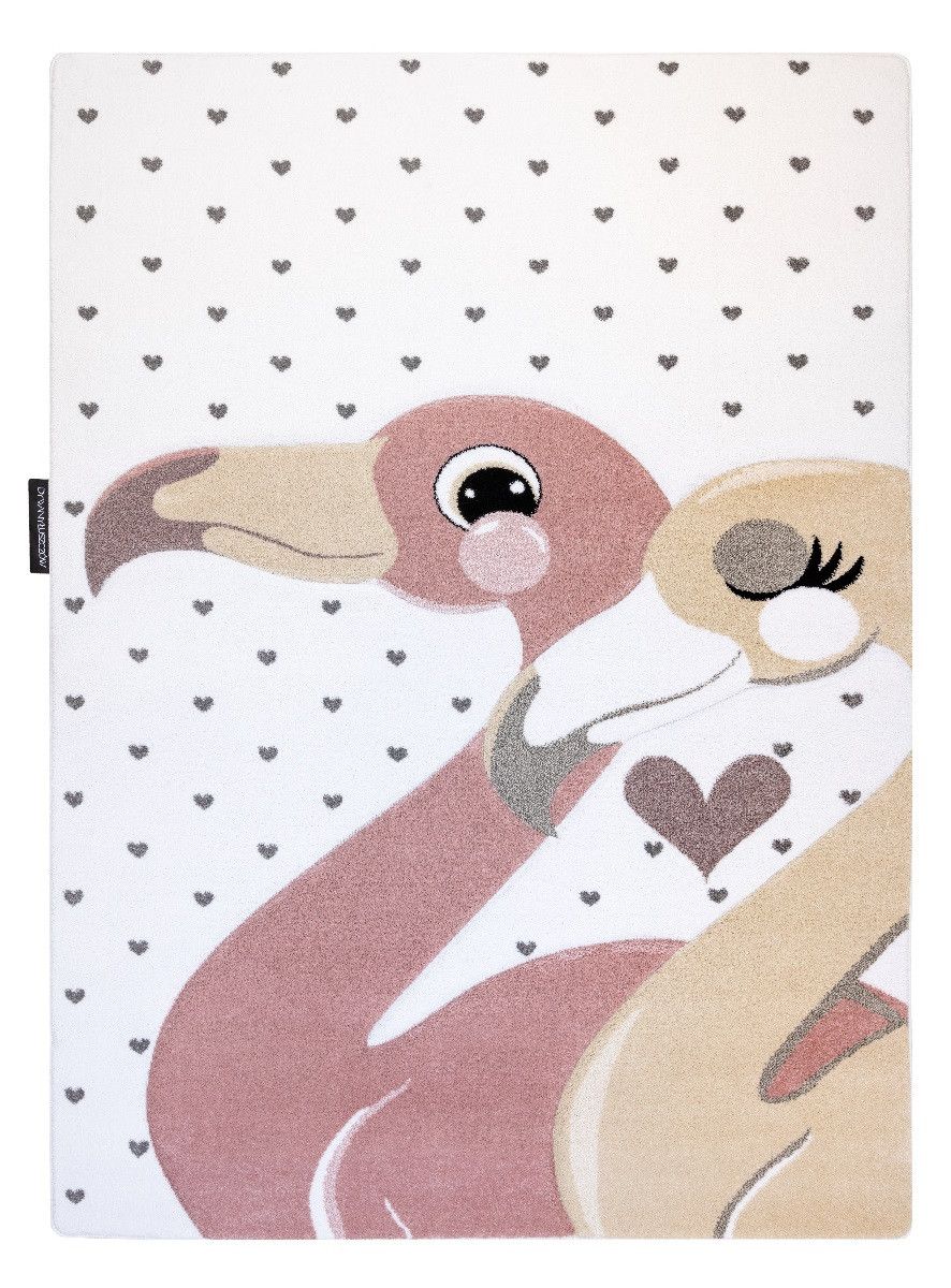 Dywany Łuszczów Detský kusový koberec Petit Flamingos hearts cream - 160x220 cm