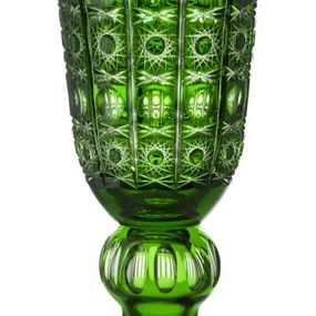 Krištáľová váza Petra, farba zelená, výška 430 mm