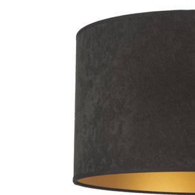 Euluna Závesná lampa Golden Roller Ø 40 cm čierna/zlatá, Obývacia izba / jedáleň, zamatová látka, E27, 40W, K: 22cm