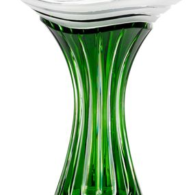 Krištáľová váza Dune, farba zelená, výška 250 mm