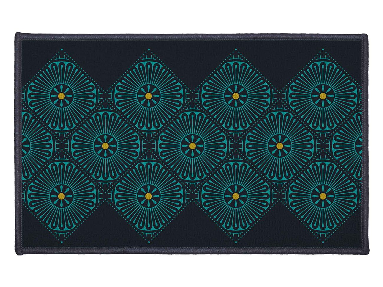 DomTextilu Moderný čierny koberec do predsiene s krásnym vzorom 50 x 80 cm 40837