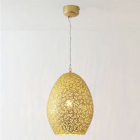 Holländer Závesná lampa Cavalliere, zlatá, Ø 34 cm, Obývacia izba / jedáleň, železo, E27, 60W, K: 47cm