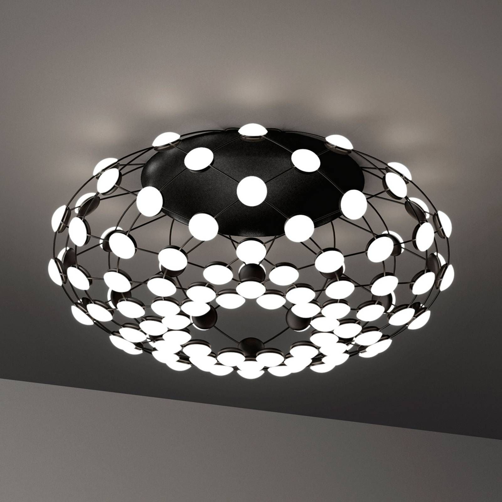 Luceplan Mesh stropné LED svietidlo Ø 72 cm, Obývacia izba / jedáleň, oceľ, polykarbonát, 50W, K: 32cm