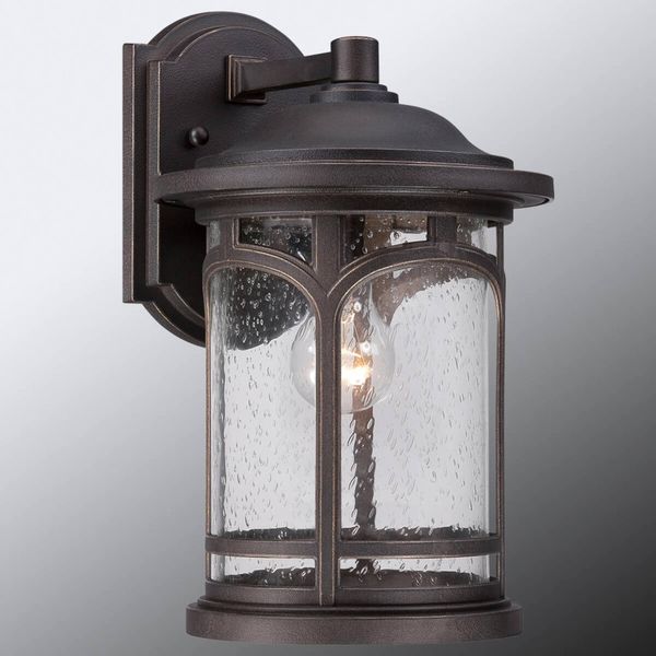 QUOIZEL Vonkajšie nástenné svietidlo Marblehead výška 37cm, kov, sklo, plast, E27, 75W, L: 22.9 cm, K: 36.7cm