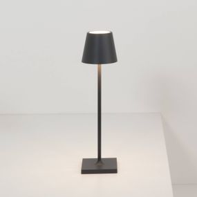 Zafferano Poldina micro lampa batérie, IP65 čierna, Obývacia izba / jedáleň, hliník, polykarbonát, 1.6W, K: 27.5cm
