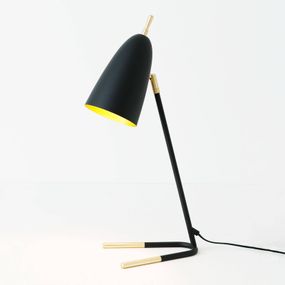 Holländer Stolná lampa Obelisco, sklápacie tienidlo čierna, Obývacia izba / jedáleň, železo, E14, 25W, L: 17 cm, K: 54cm