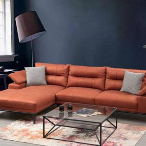 Sofahouse Dizajnová rohová sedačka Faunia 309 cm oranžová - ľavá