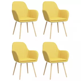 Jedálenská stolička 4 ks látka / bukové drevo Dekorhome Žltá