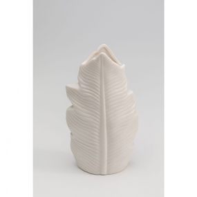 KARE Design Bílá porcelánová váza Foglia 20cm