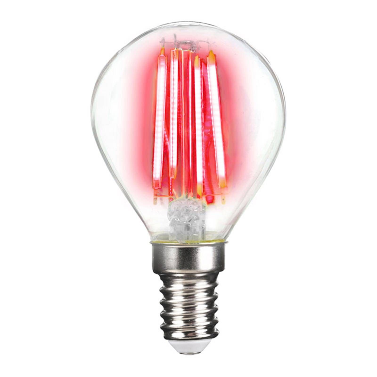 LIGHTME LED žiarovka E14 4 W filament červená, E14, 4W, P: 7.8 cm