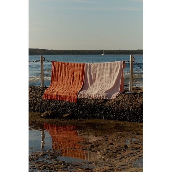 Terakotovooranžová bavlnená plážová osuška Sunnylife Luxe, 160 x 90 cm
