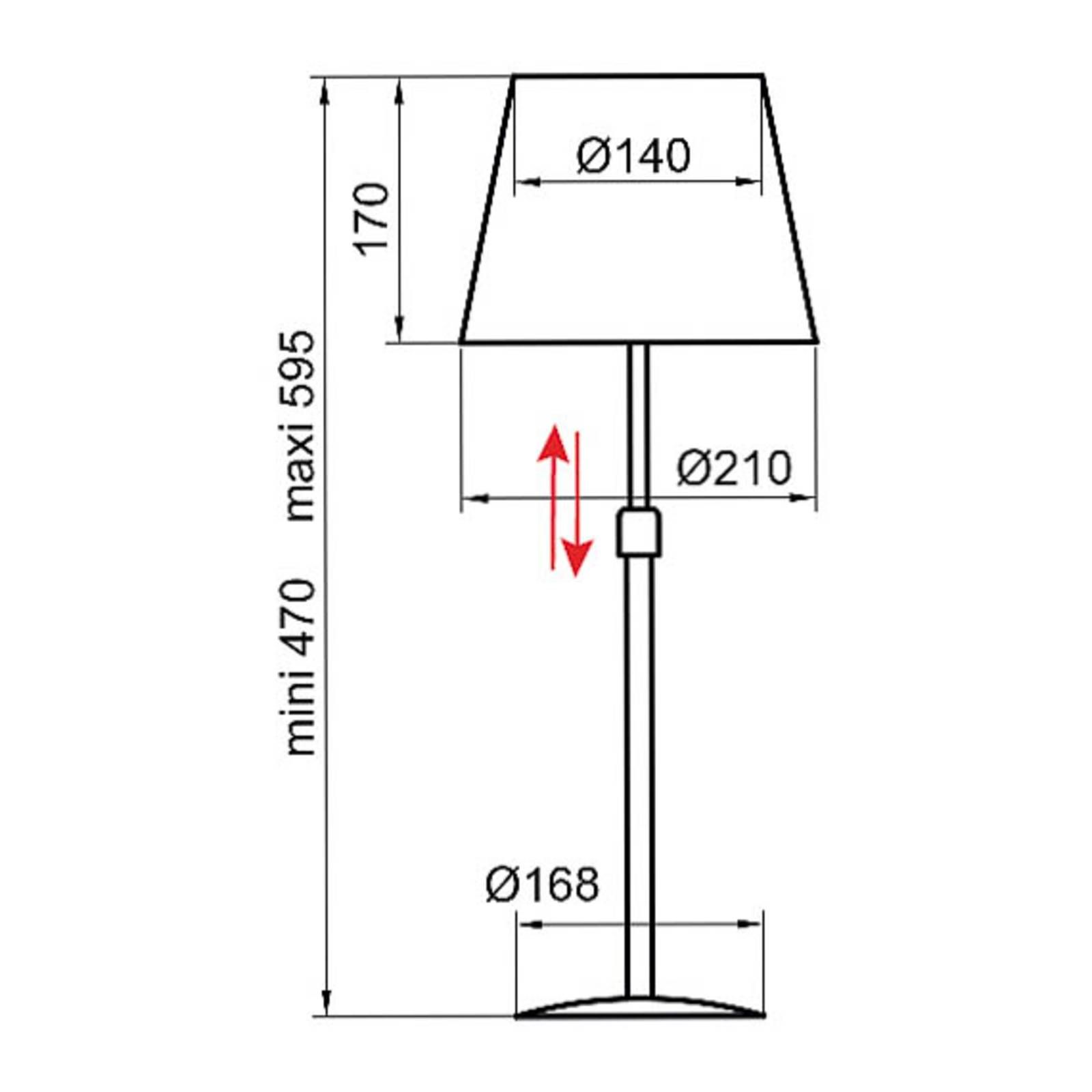 Aluminor Store stolová lampa, čierna/červená, Obývacia izba / jedáleň, oceľ, látka, E27, 40W, K: 59.5cm