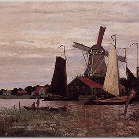 Windmill at Zaandam Obraz Monet  zs17698