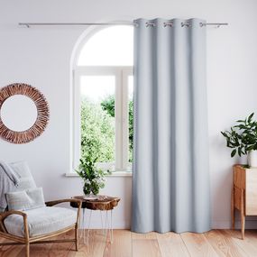 Závěs AmeliaHome Clear s průchodkami 140x250 šedý/bílý