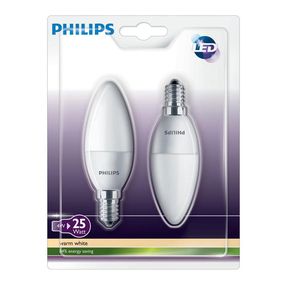 SET 2x LED sviečka Philips E14/4W/230V - CANDLE