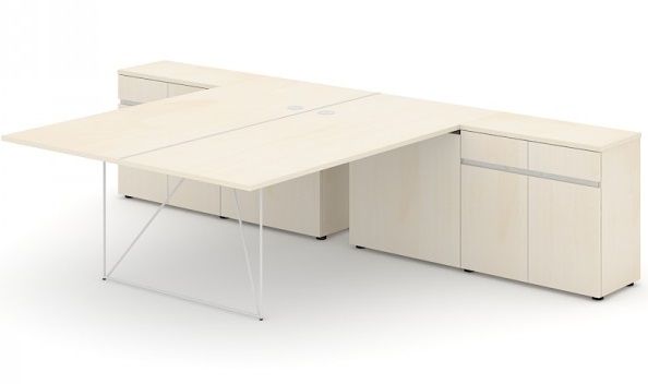 NARBUTAS - Dvojmiestny pracovný stôl AIR so skrinkami 200x320