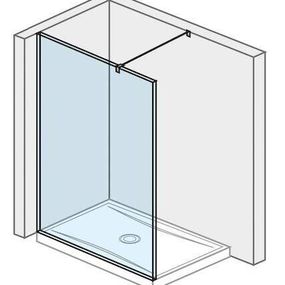 Jika Pure - Sklenená stena bočná 140 cm na sprchovú vaničku 140 cmx80 cm a 140 cmx90 cm, s úpravou Jika Perla Glass, 1400 mm x 200 mm x 2000 mm H2674250026681