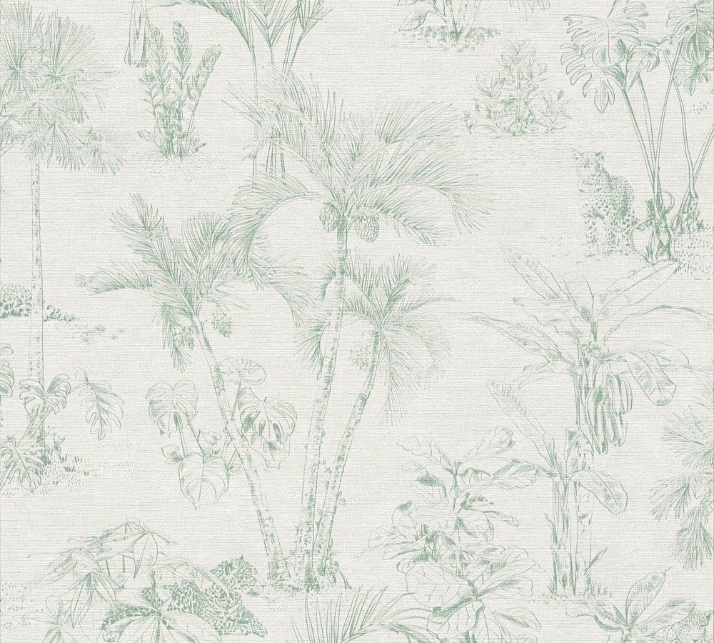 KT2-12083 A.S. Création vliesová tapeta na stenu prírodný motív s palmami Cuba 2024, veľkosť 10,05 m x 53 cm