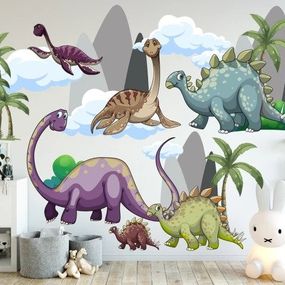 DomTextilu Nálepka na stenu pre deti stratený svet dinosaurov 150 x 300 cm