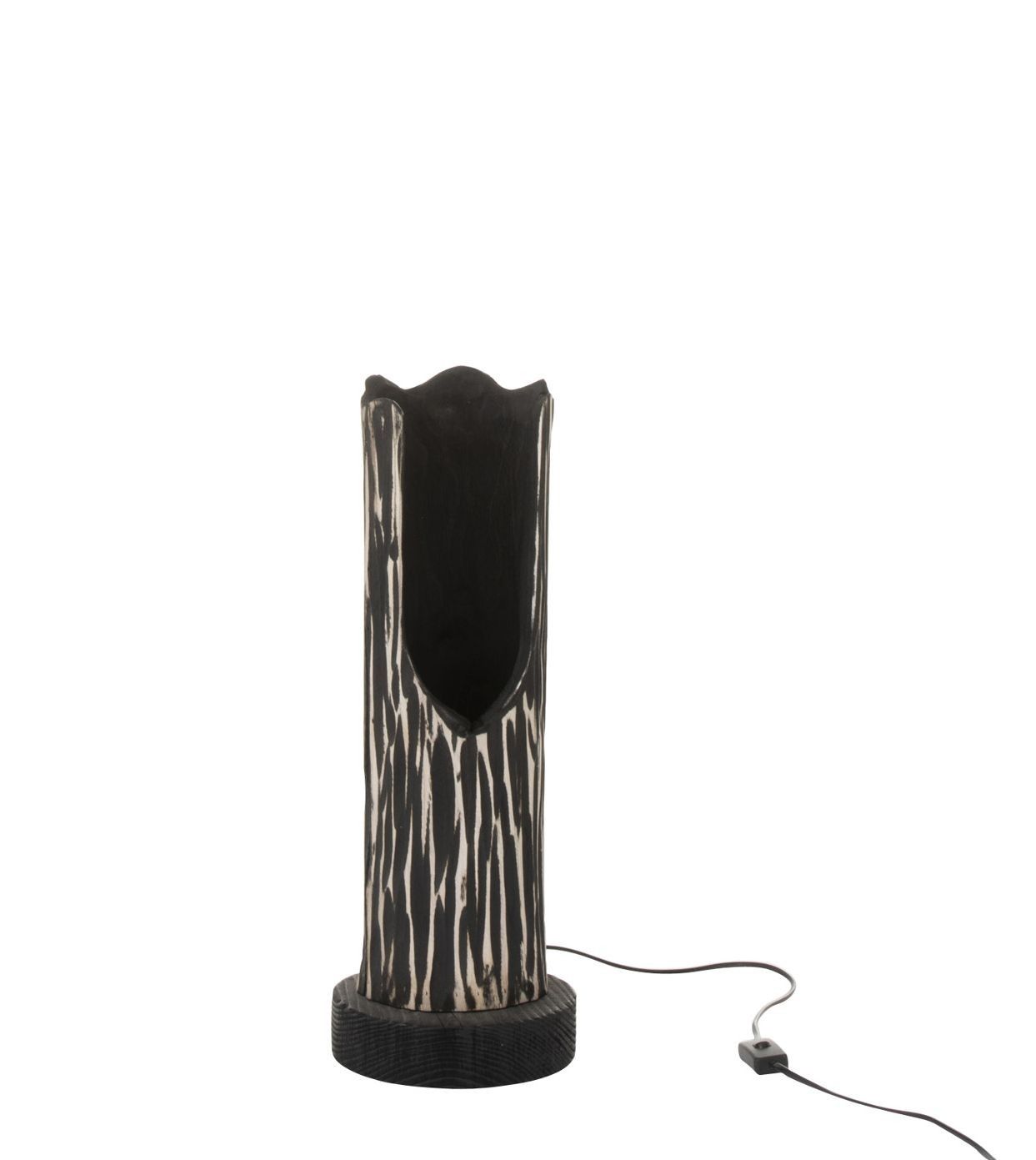 Stojací drevená lampa Paulownia Black 2 - Ø 21 * 133 cm