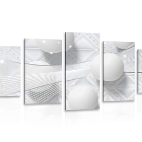 5-dielny obraz biely luxus - 200x100