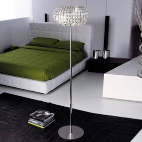 Marchetti Krištáľová stojaca lampa NASHIRA, Obývacia izba / jedáleň, kov, sklenený krištáľ, G9, 60W, K: 170cm