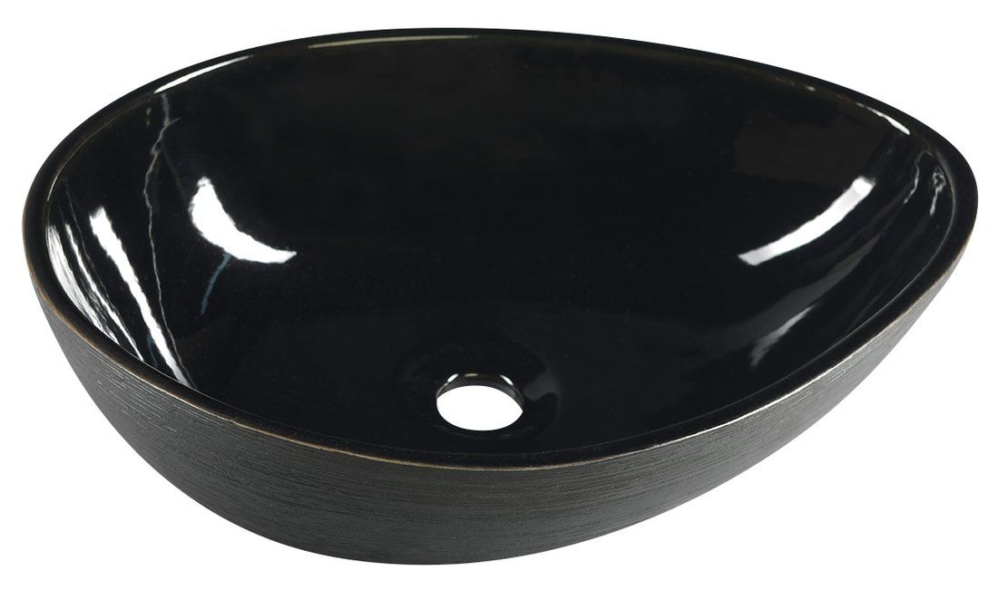 Priori PI030 keramické umývadlo, 51x38 cm, na dosku, čierne