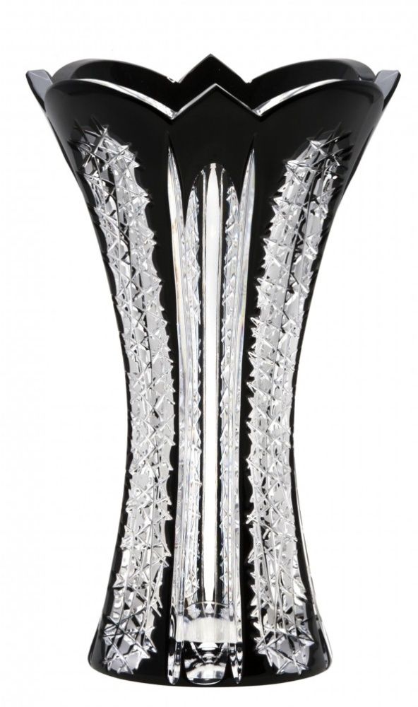 Krištáľová váza Frigus, farba čierna, výška 255 mm
