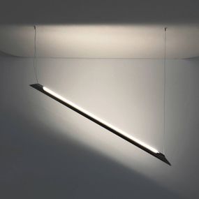Knikerboker Schegge závesné LED 2-pl. čierne, Obývacia izba / jedáleň, hliník, 50W, P: 160 cm, L: 6.5 cm, K: 5.5cm