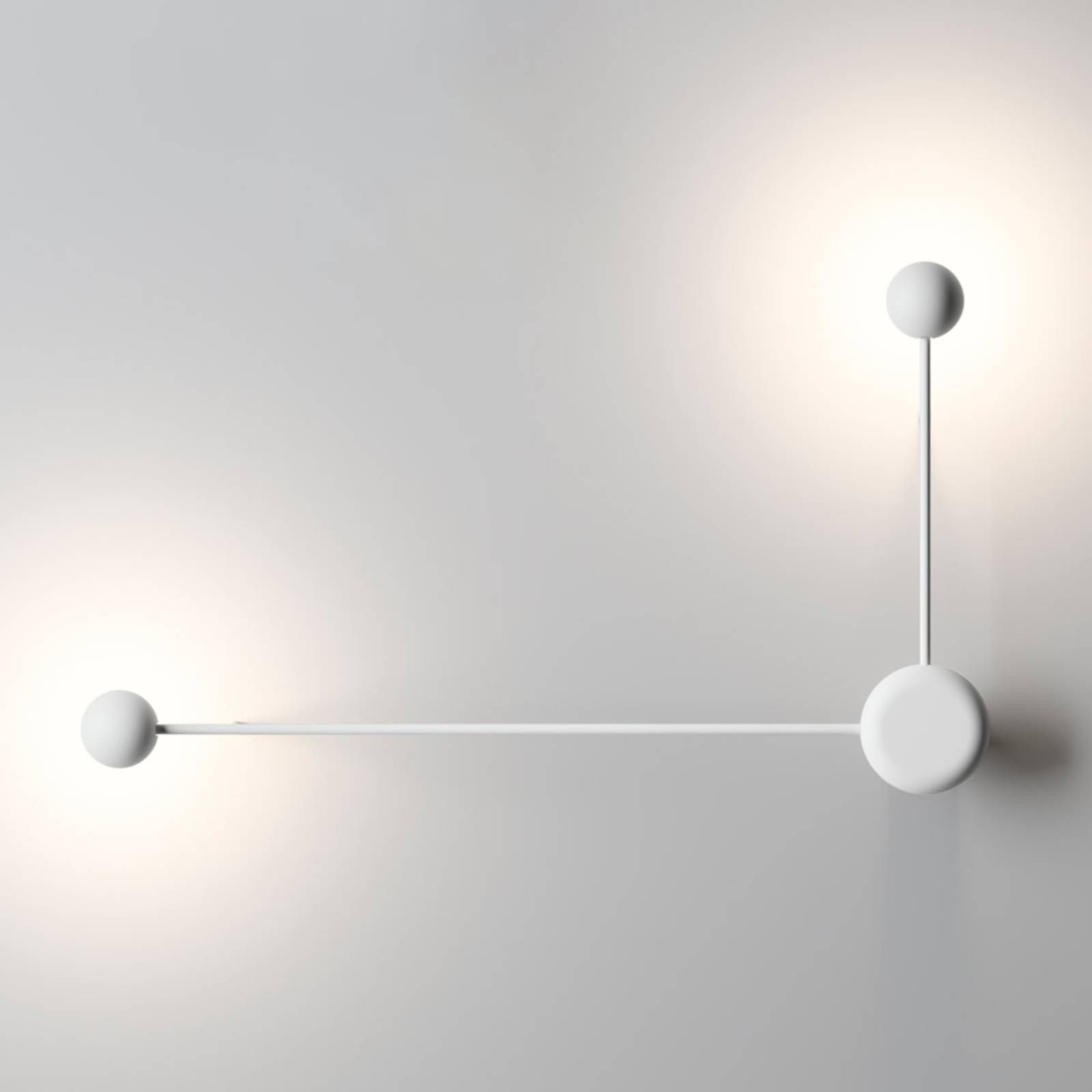 Vibia Pin – 2-plameňové nástenné LED svetlo biele, Obývacia izba / jedáleň, hliník, zamak, polykarbonát, oceľ, 4.5W, Energialuokka: E, L: 70 cm, K: 40cm