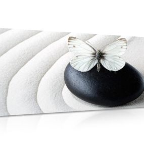 Obraz Zen kameň s motýľom - 120x60