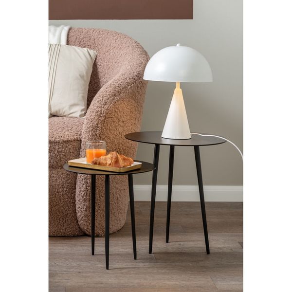 Biela stolová lampa Leitmotiv Sublime, výška 35 cm